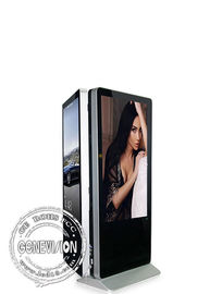 Freies stehendes wechselwirkendes Signage-Anzeigen-Doppeltes versah Touch Screen Computer-Monitor 55 65 Zoll mit Seiten