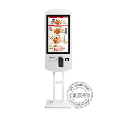 FHD 1080P 32-Zoll-Bodenstandselbsteinrichtungskiosk mit Thermal-Drucker und Pagers für Restaurant