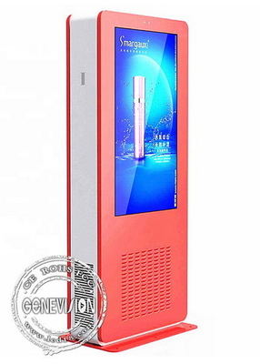 Der doppelte mit Seiten versehene Boden, der Kiosk-digitale Beschilderung ROHS WiFis LCD steht, bestätigte